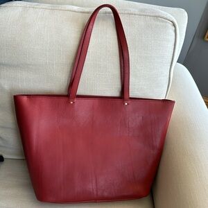 Madewell, The Abroad Tote Bag, Dark Cinnabar, L4915, handbag NEW